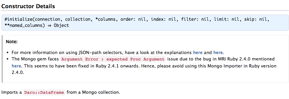 Mongo Importer - Notes